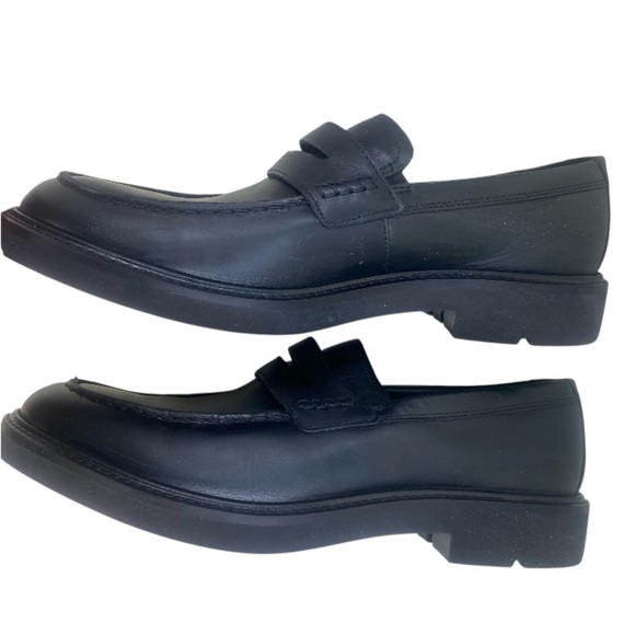 Ecco Black Leather Slip-On Loafers - Picture 7 of 14